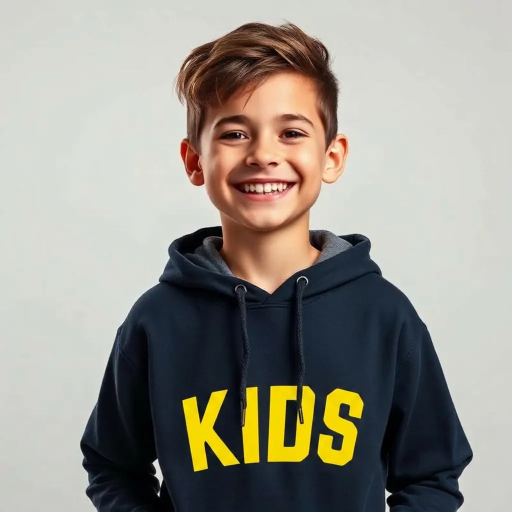 Boy wearing kids urban fashion hoodie